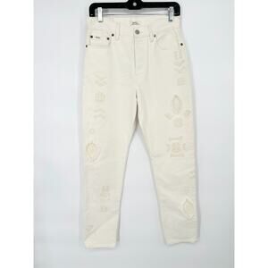 POLO RALPH LAUREN White Womens 27 Callen HR Slim Jeans Aztec Boho Southwest